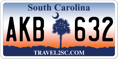SC license plate AKB632
