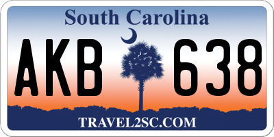 SC license plate AKB638