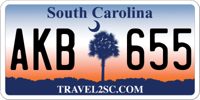 SC license plate AKB655