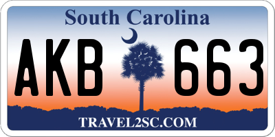 SC license plate AKB663