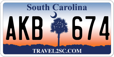 SC license plate AKB674