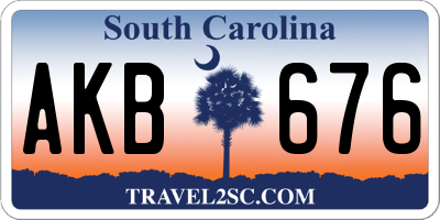 SC license plate AKB676