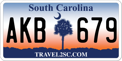 SC license plate AKB679