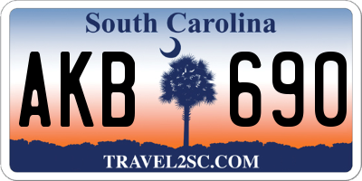 SC license plate AKB690