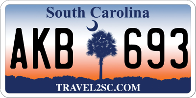 SC license plate AKB693