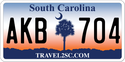 SC license plate AKB704