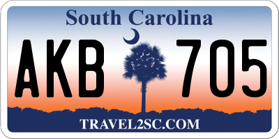 SC license plate AKB705