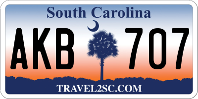 SC license plate AKB707