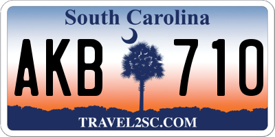 SC license plate AKB710