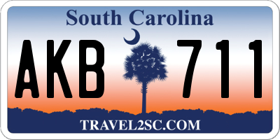 SC license plate AKB711