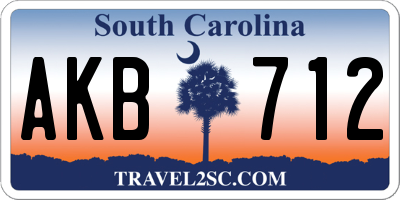 SC license plate AKB712