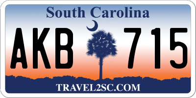 SC license plate AKB715