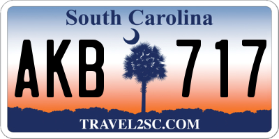 SC license plate AKB717