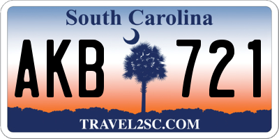 SC license plate AKB721