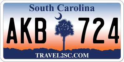 SC license plate AKB724