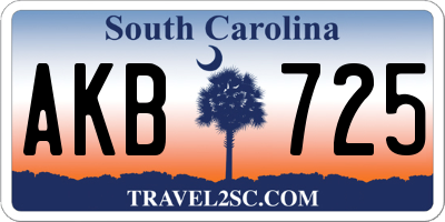 SC license plate AKB725