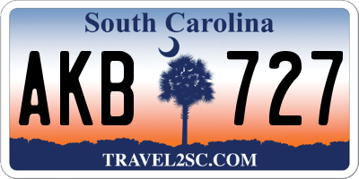 SC license plate AKB727
