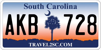 SC license plate AKB728