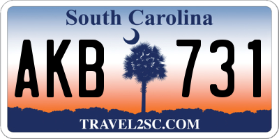SC license plate AKB731