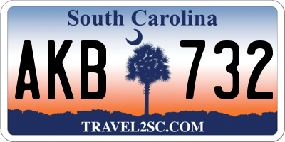 SC license plate AKB732