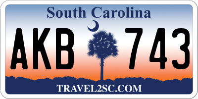SC license plate AKB743