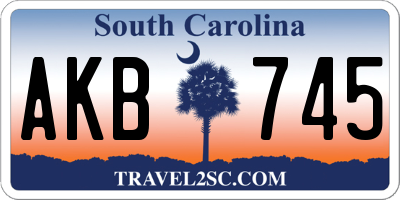 SC license plate AKB745