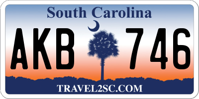 SC license plate AKB746