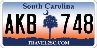 SC license plate AKB748