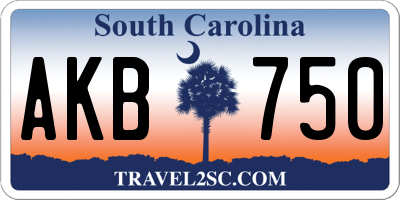 SC license plate AKB750