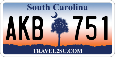 SC license plate AKB751