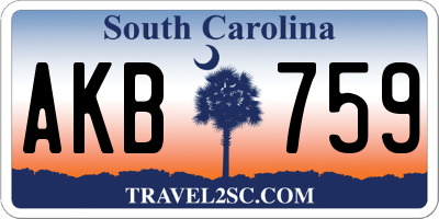 SC license plate AKB759