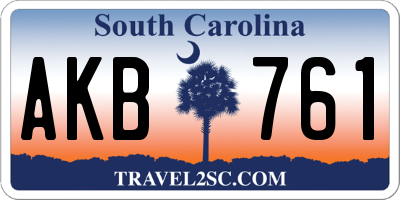SC license plate AKB761