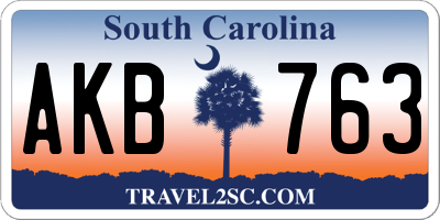SC license plate AKB763