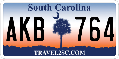 SC license plate AKB764
