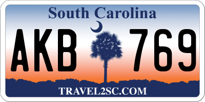 SC license plate AKB769