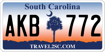SC license plate AKB772