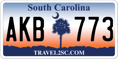SC license plate AKB773