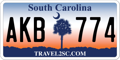 SC license plate AKB774