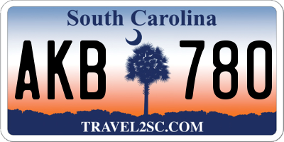 SC license plate AKB780