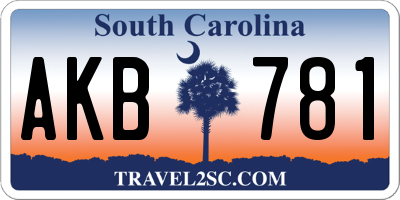 SC license plate AKB781