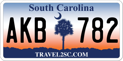 SC license plate AKB782
