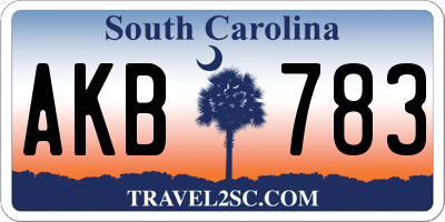 SC license plate AKB783