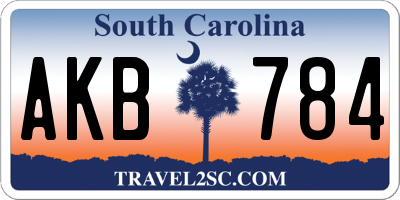 SC license plate AKB784