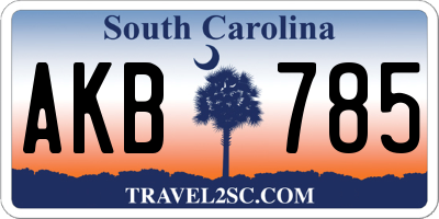 SC license plate AKB785
