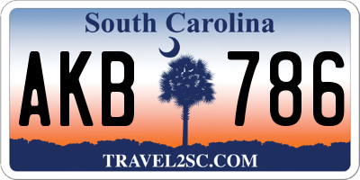 SC license plate AKB786