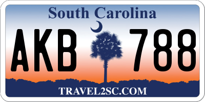 SC license plate AKB788