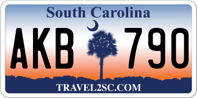 SC license plate AKB790