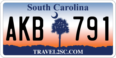 SC license plate AKB791