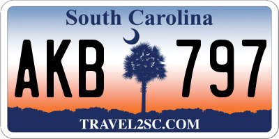 SC license plate AKB797