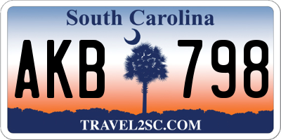 SC license plate AKB798